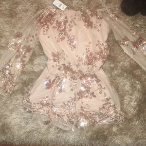 ROSE GOLD FASHION NOVA ROMPER
